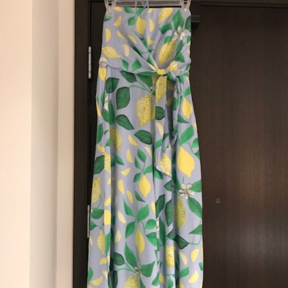 Anthropologies, Culottes Jumpsuit, strapless, lemon print, US4 - Picture 2 of 8